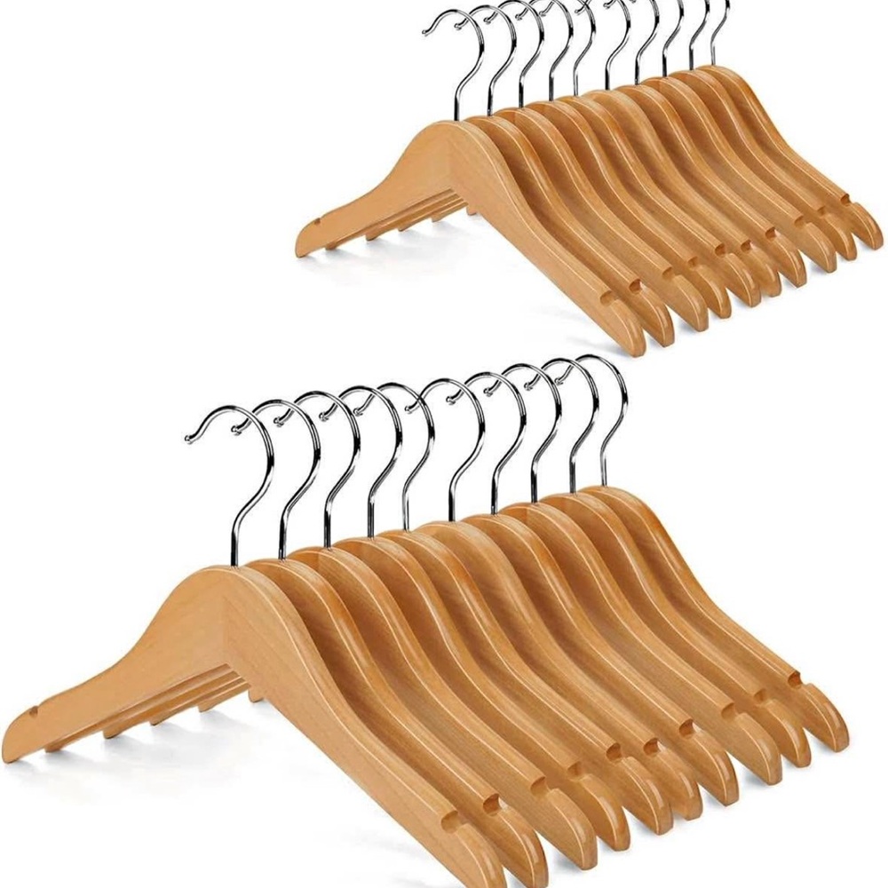 Wooden Clothes Hangers for Baby/Toddler/Kids - Natural Finish